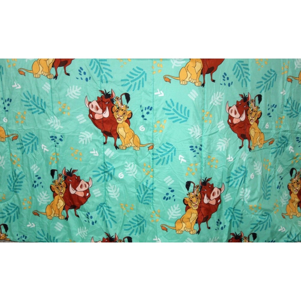Disney Lion King Twin Bed Comforter Blanket Reversible Simba Timon Pumbaa 76x86"